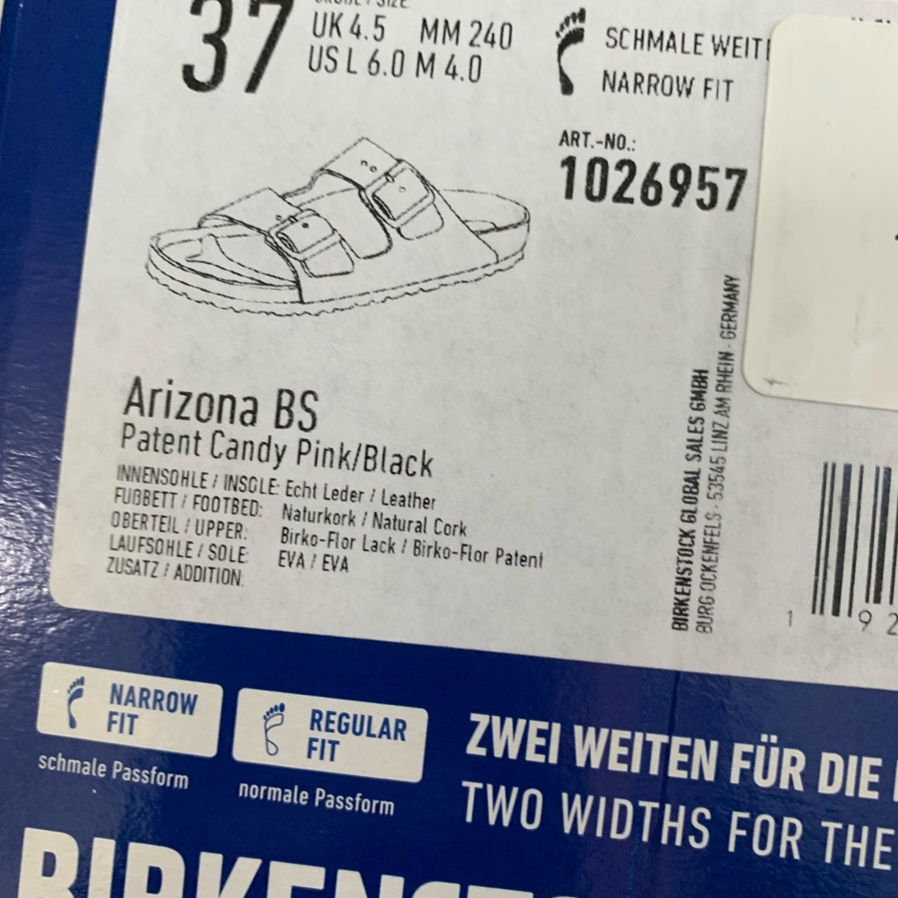 Birkenstock patent candy pink Arizona sandals - Picture 2 of 7